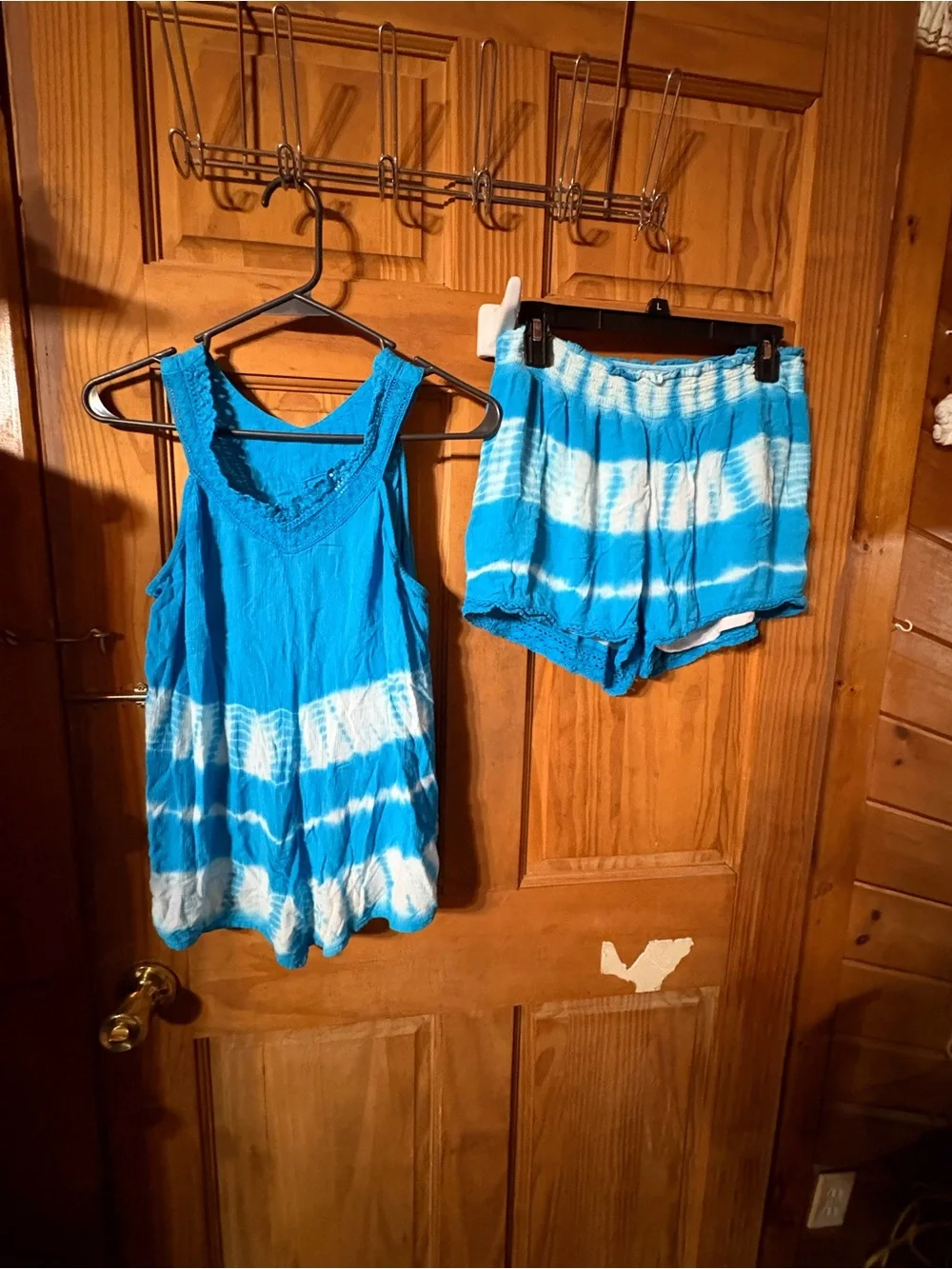 Justice Blue and White Tie-Dye Tank Top & Shorts Matching Set